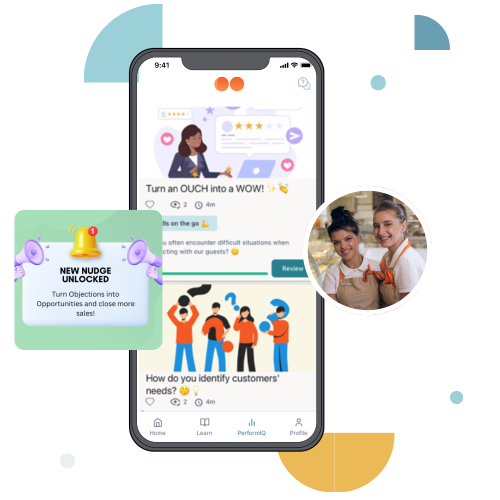 Moonstar app delivering a micro-learning Nudge to a store team